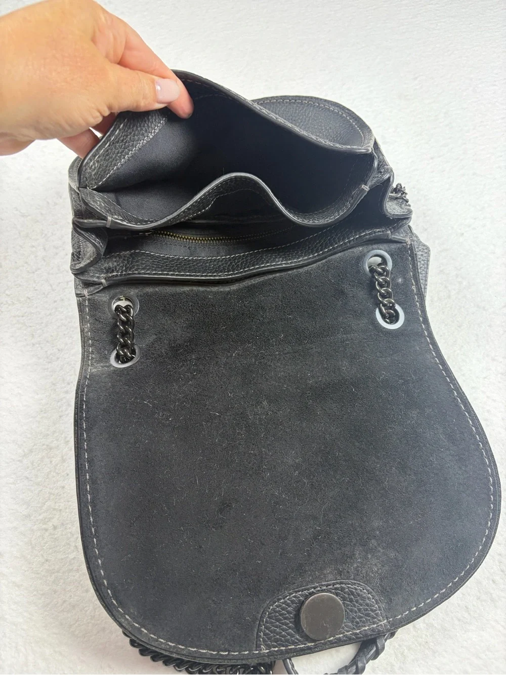 Black Coach SHADOW‎ crossbody in pebble leather